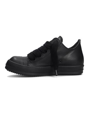 Sneakers Jumbolace Low Sneaks In Pelle Nera RICK OWENS | RU02E1893LCOW209ALL